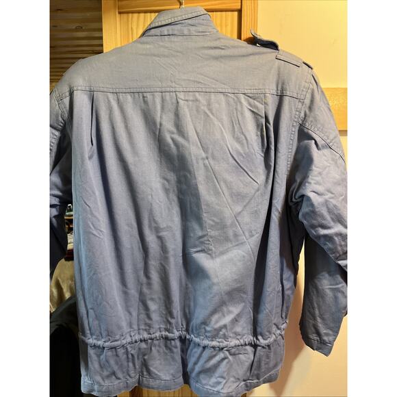 Nordstrom Women’s M VTG Jacket Point Of View Blue Bomber Safari Canvas LS Pocket - Picture 7 of 11